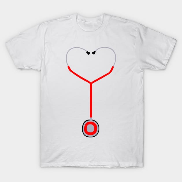 Heart Shaped Stethoscope T-Shirt by Art by Deborah Camp